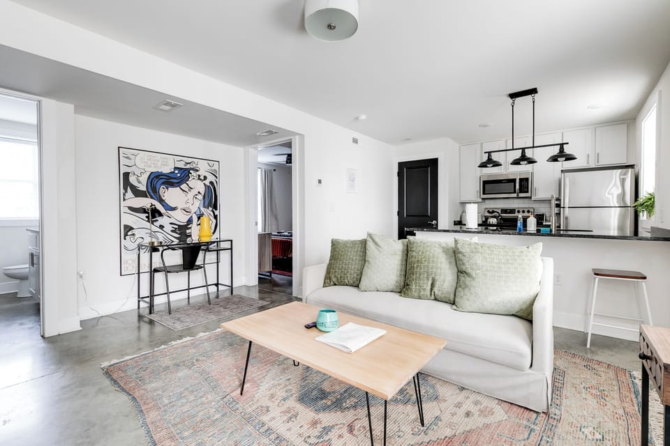 Living Room  Chic decor and abundant light create the perfect space for relaxation and fun!