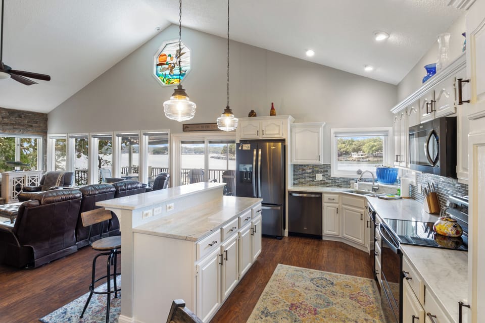 Kitchen seamlessly flowing into the living area—perfect for entertaining or enjoying meals with a view.