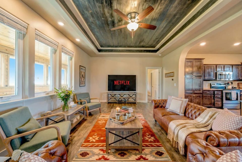 Warm tones and natural light create a welcoming space to relax and connect.