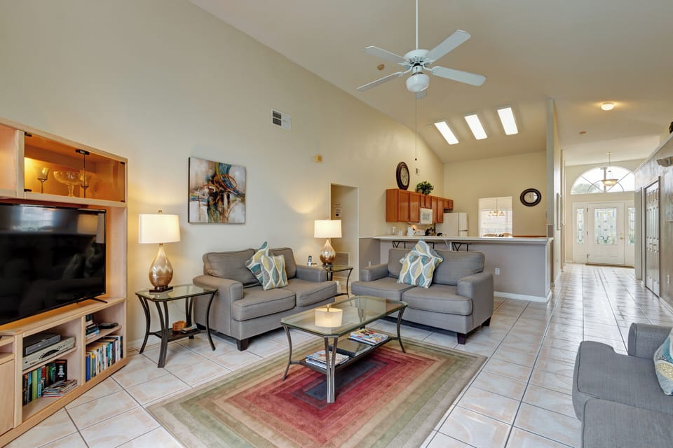 Large open plan family room  and kitchen
