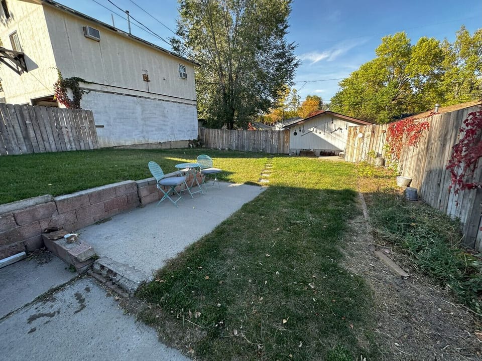 Fully fenced back yard
