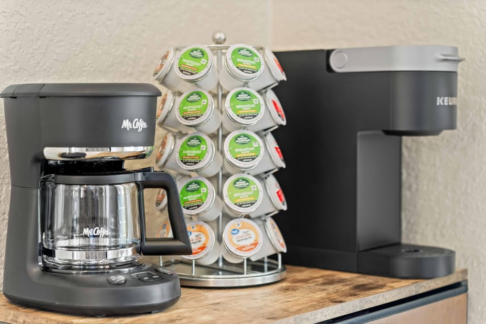 Keurig and traditional brew coffee available and stocked for your use