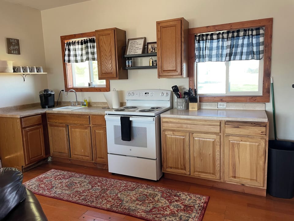Full sized stove for making meals . 