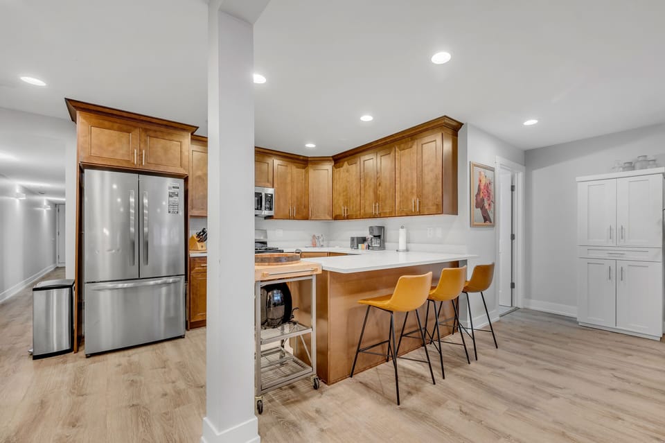 Indoors, Floor, Flooring, Kitchen, Hardwood