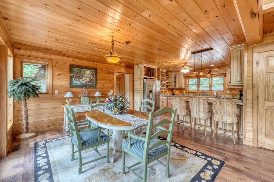 "Gather for meals in the open kitchen made for easy, fun entertaining."