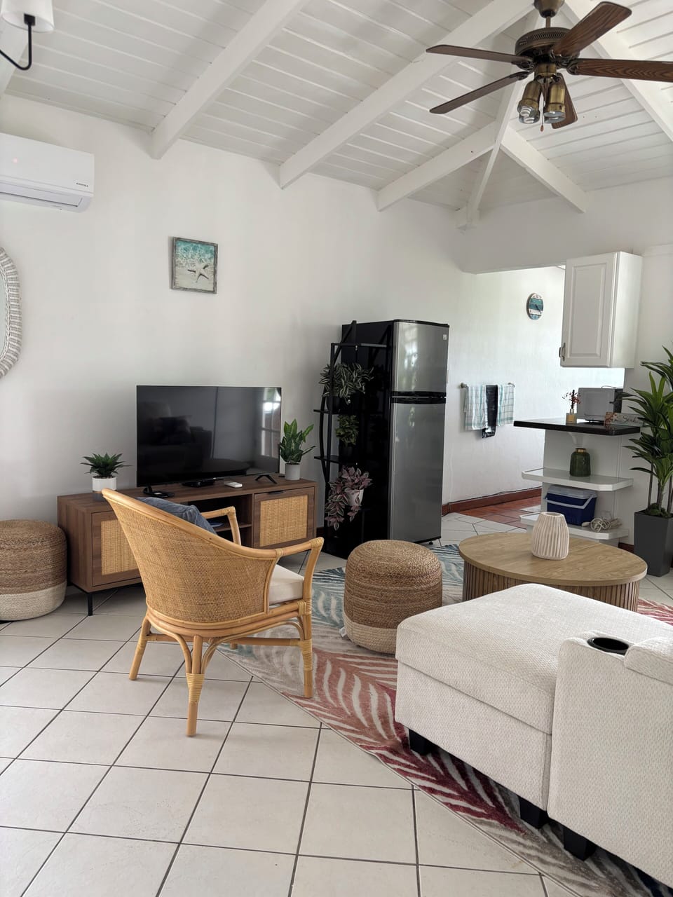 Living room with smart tv