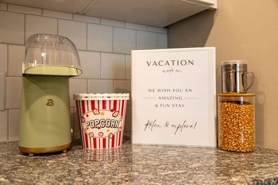 Popcorn on us! Enjoy a mid-day or late night snack!