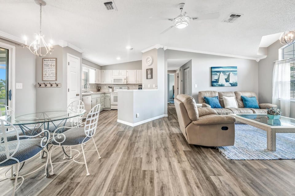 Decorated with a coastal vibe throughout.