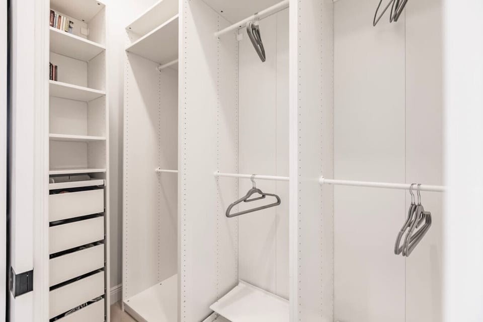 Plenty of space for your clothes. There will be more hangers for you as well.