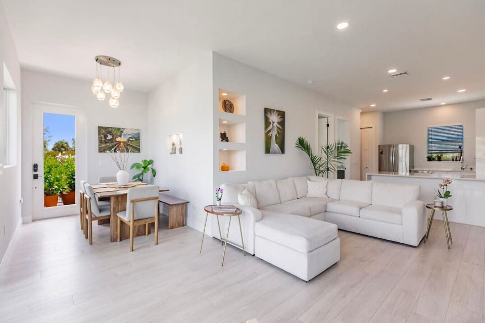 Open living space, photos showcasing the beautiful decor and how light and airy the house is.