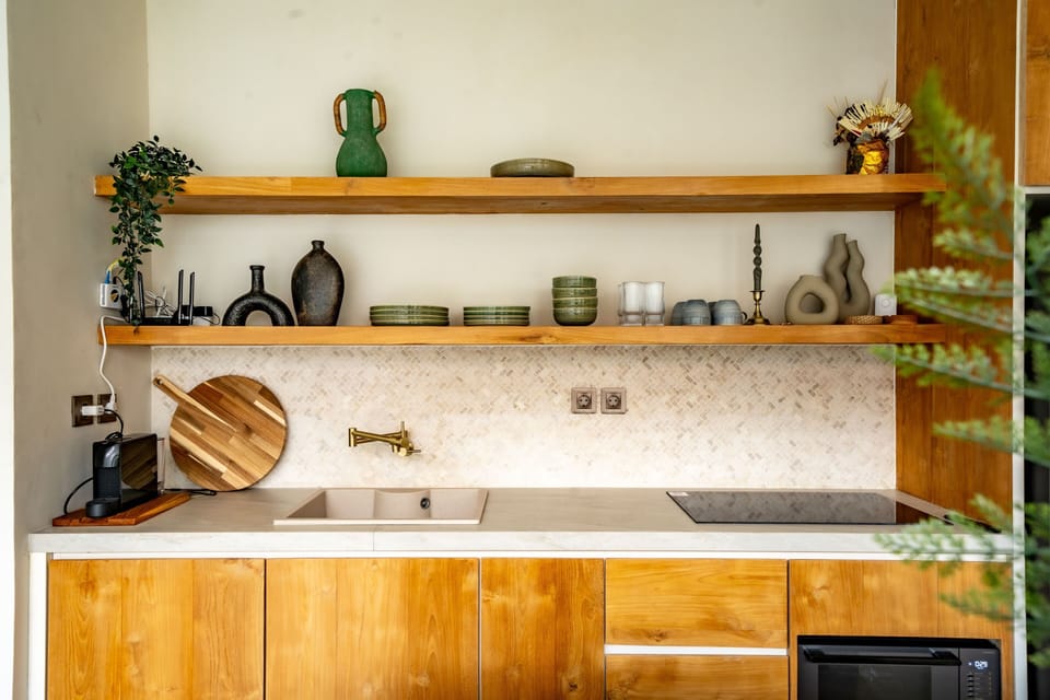 Villa, 2 Bedrooms, Patio, Pool View | Private kitchen | Stovetop, electric kettle, cookware/dishes/utensils