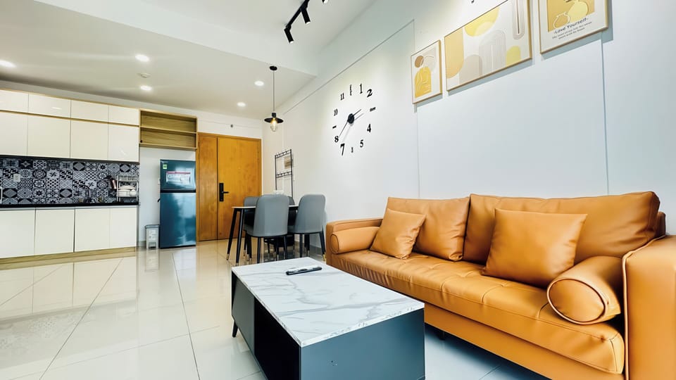 Deluxe Apartment, 2 Bedrooms, Kitchen, City View | Living area | 50-inch Smart TV with digital channels