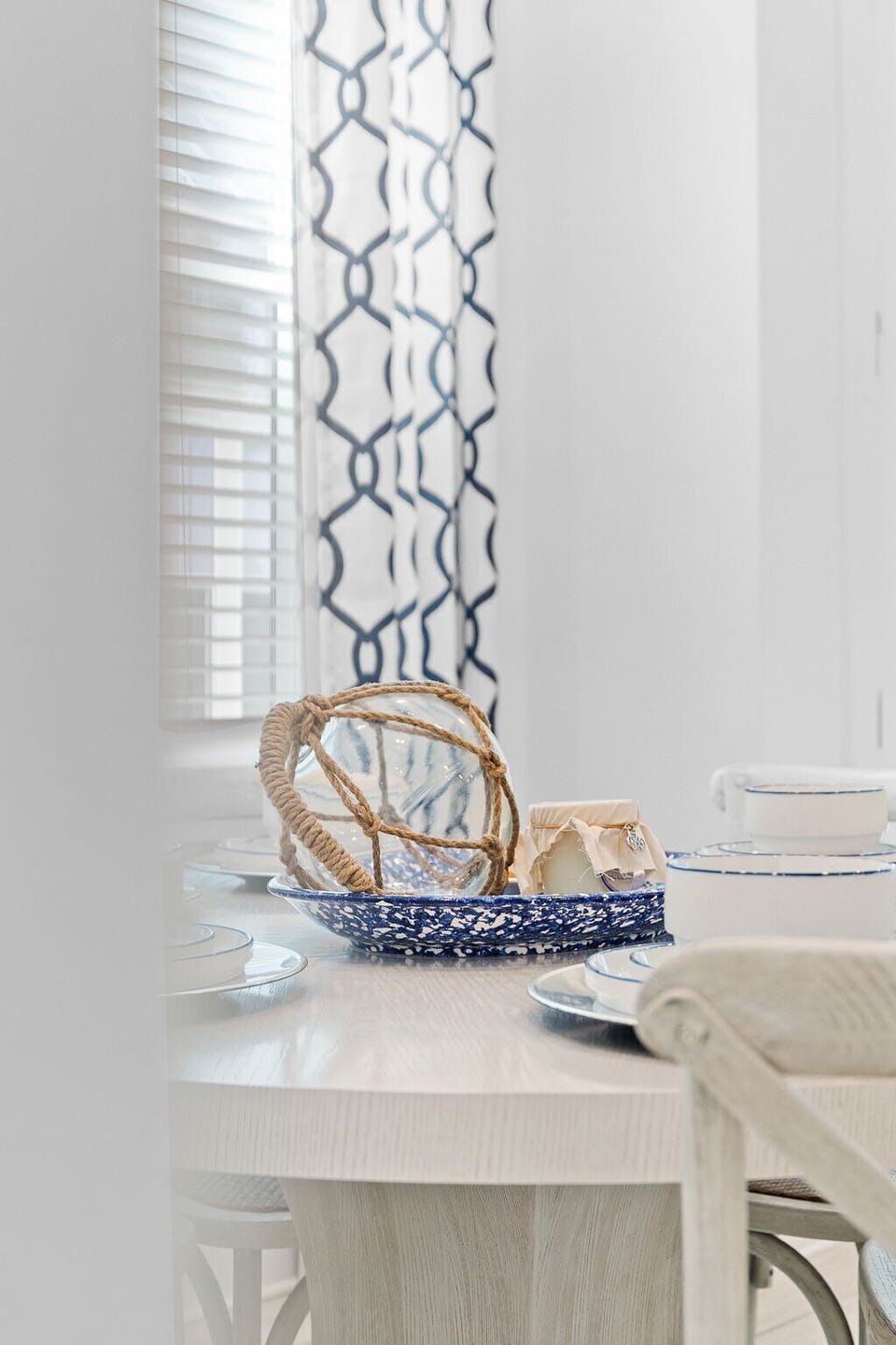 White sand and blue water.....oh wait that's the dining room table