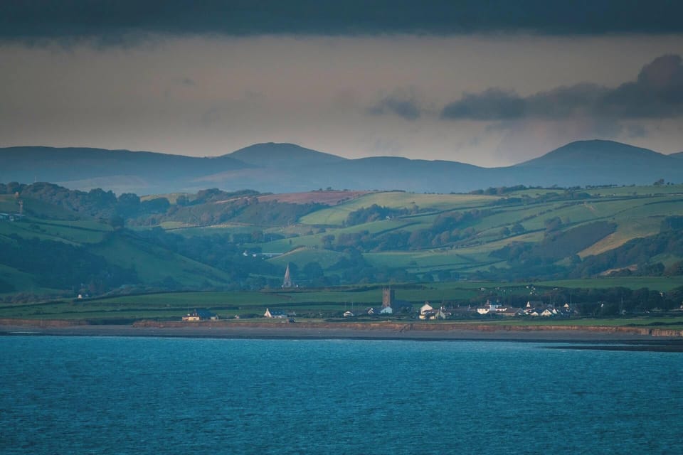 View from the sea towards Llanon