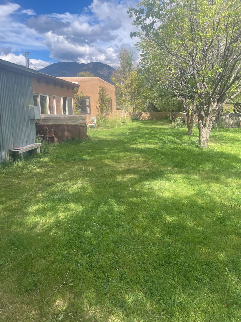lawn with hot tub