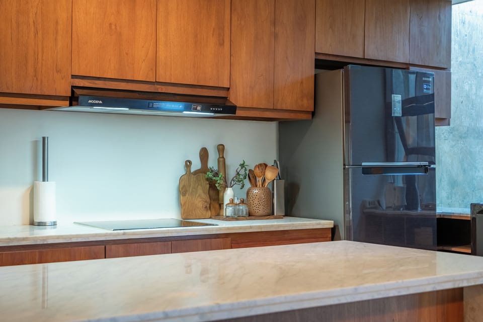 Elite Villa | Private kitchen | Fridge, coffee/tea maker, electric kettle, toaster