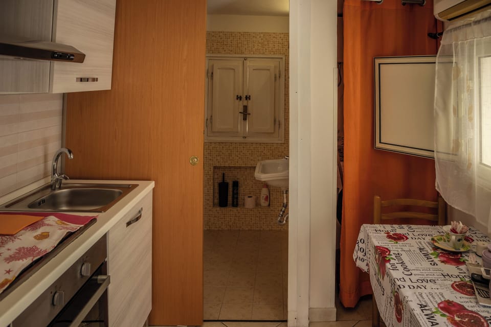 Apartment, 1 Bedroom, Courtyard Area | Private kitchen | Fridge, microwave, oven, cookware/dishes/utensils