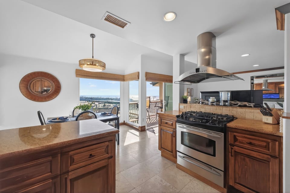Feel at home in a large, fully equipped kitchen where you can cook with ease.