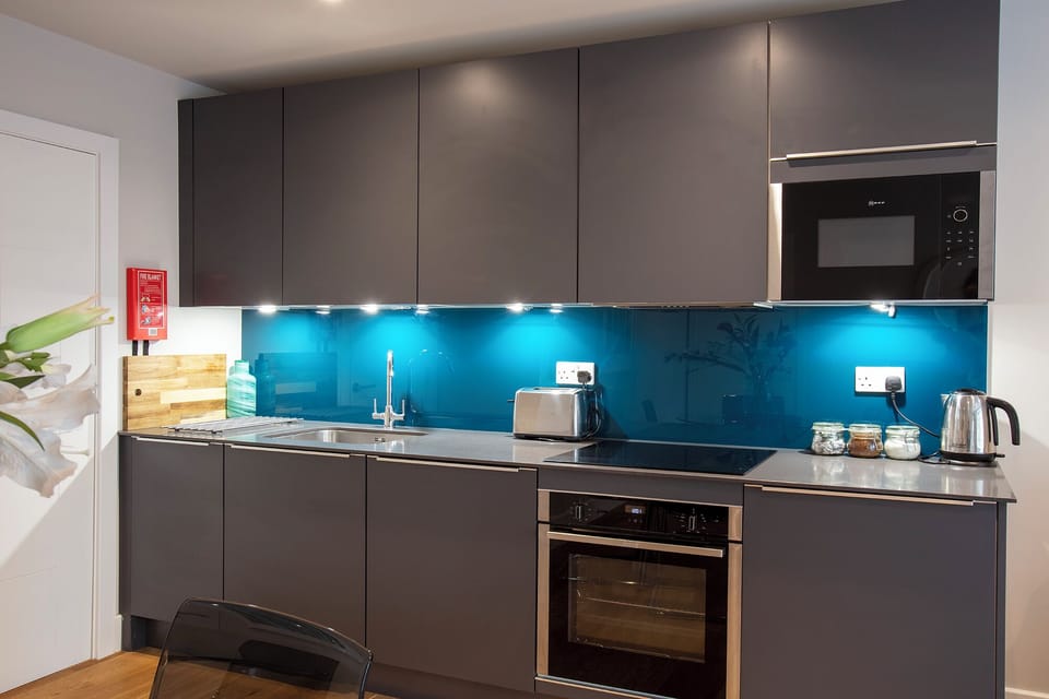 Deluxe Apartment | Private kitchen | Mini-fridge, microwave, oven, stovetop