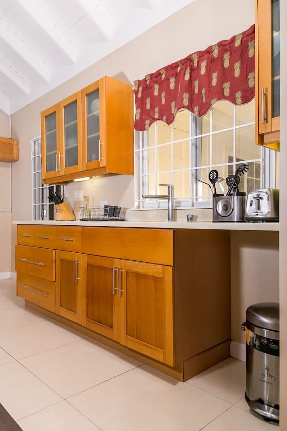 Kitchen counter w/ sink, coffee maker & essentials for easy meal prep