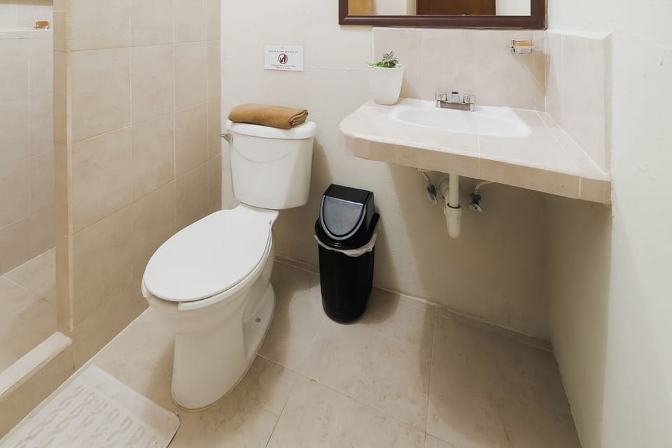 Bathtub, hair dryer, towels, soap