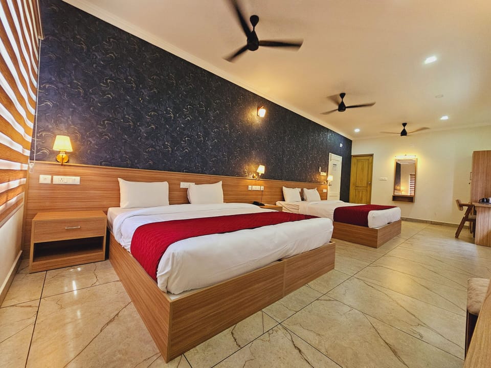 Superior Quadruple Room, Garden View | Desk, laptop workspace, soundproofing, iron/ironing board