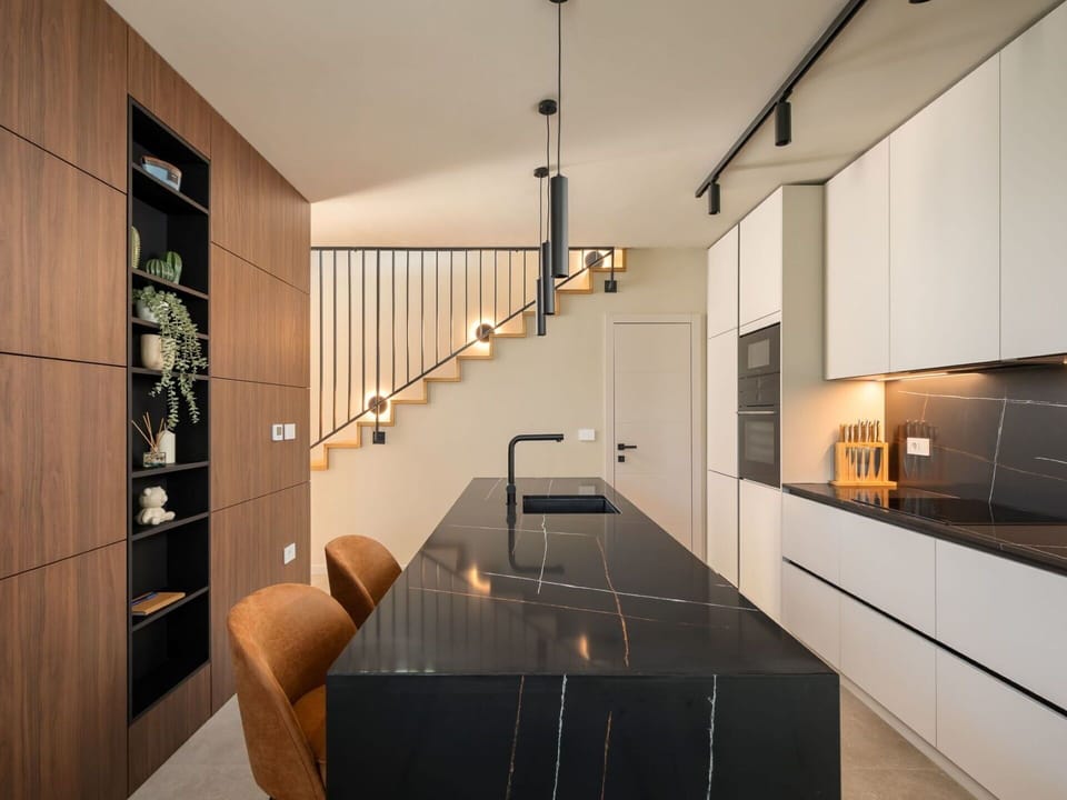 Building, Cabinetry, Countertop, Wood, House, Lighting, Interior Design, Flooring, Wood Stain, Floor