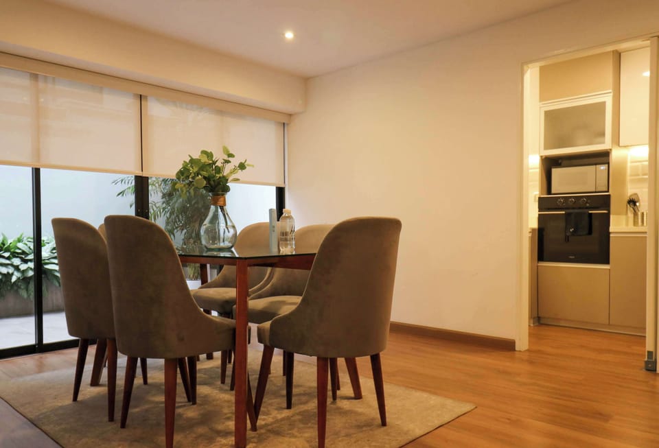 Dinning table and kitchen view 