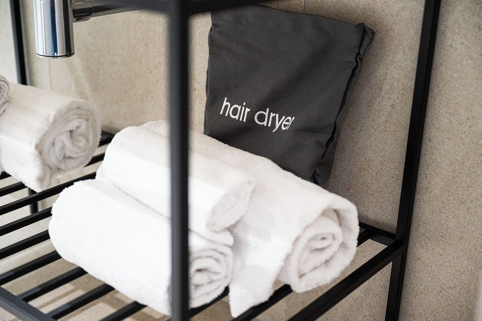 Shower, rainfall showerhead, hair dryer, bidet