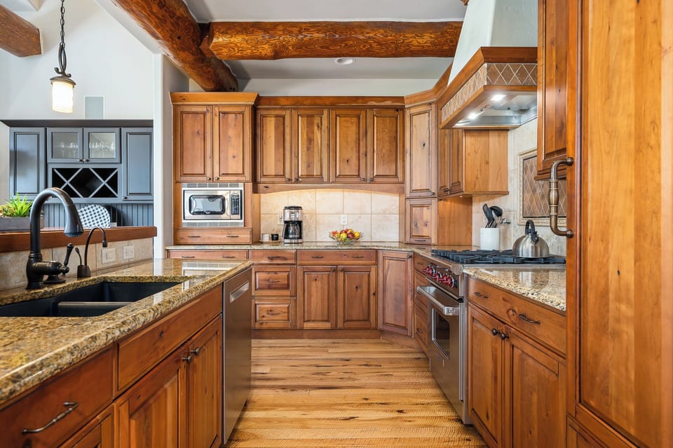Tons of counter space in the gourmet kitchen