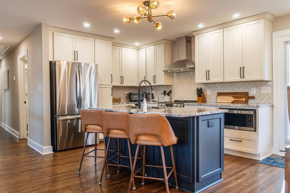 Welcome to our spacious kitchen designed for you, your friends, and family to prepare and enjoy meals together.