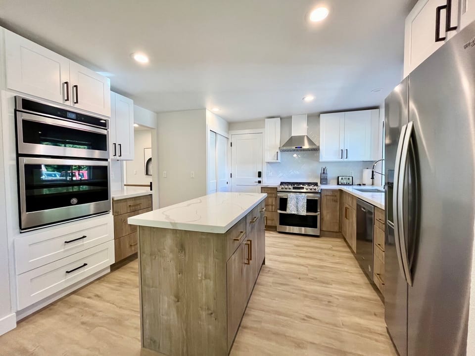 Another view of the full kitchen upstairs