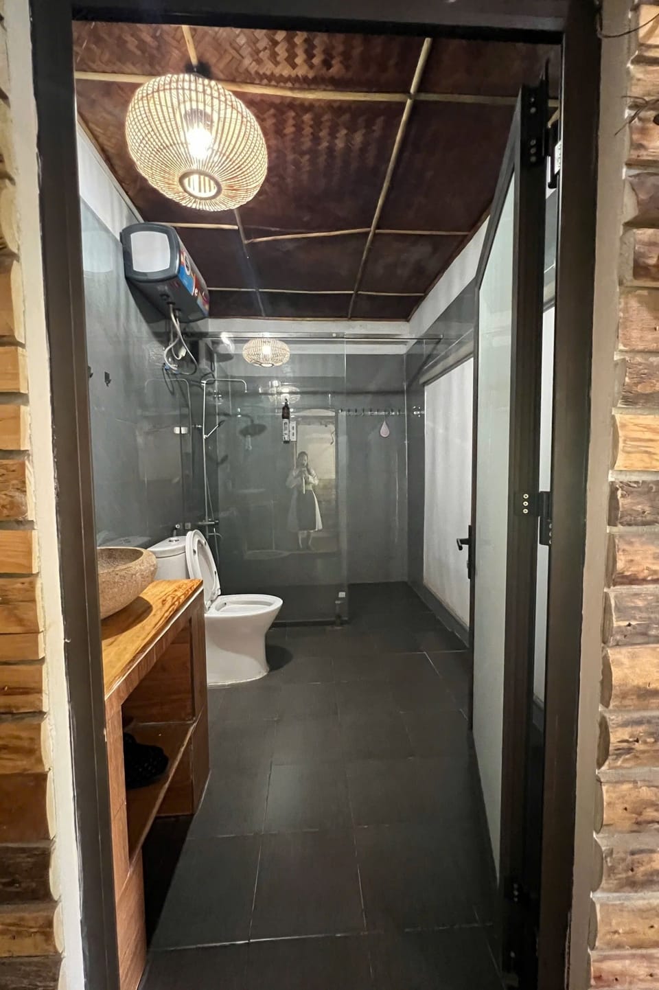 Quadruple Room, Mountain View | Bathroom | Shower, hair dryer, slippers, bidet