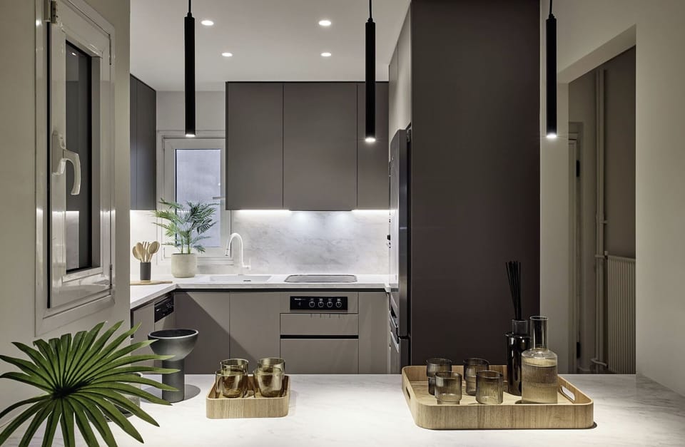 Deluxe Apartment, Balcony | Private kitchen | Espresso maker, coffee/tea maker, electric kettle, toaster