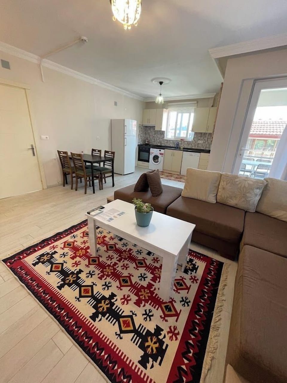 Family Apartment, Balcony, Garden View | Private kitchen | Full-size fridge, oven, stovetop, dishwasher