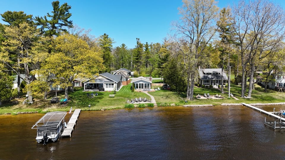 OVERALL:  A front view of the house with the lake