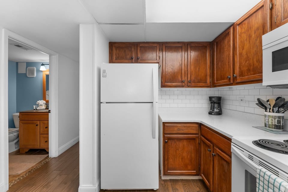 The fully equipped kitchen has everything you need to prepare meals for family and friends.