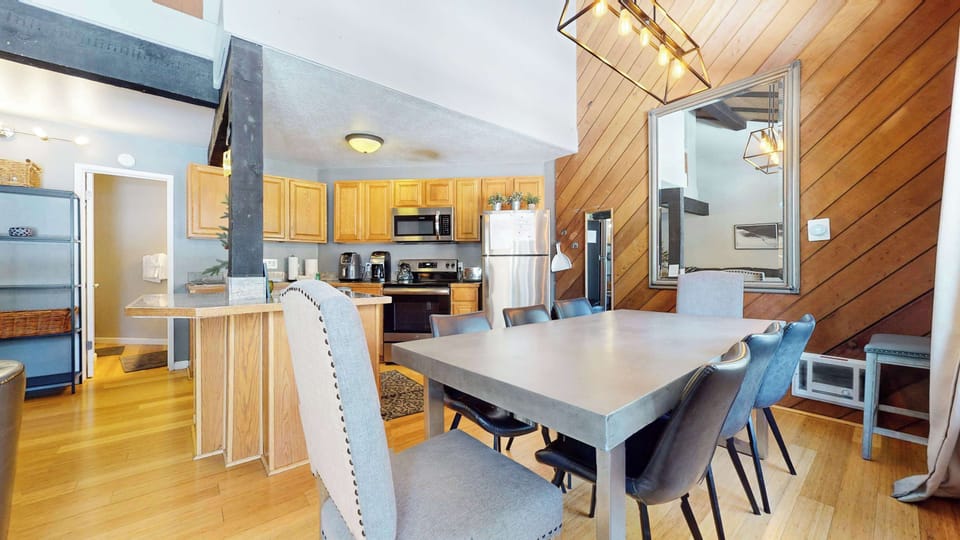 Dining table with seating for 8