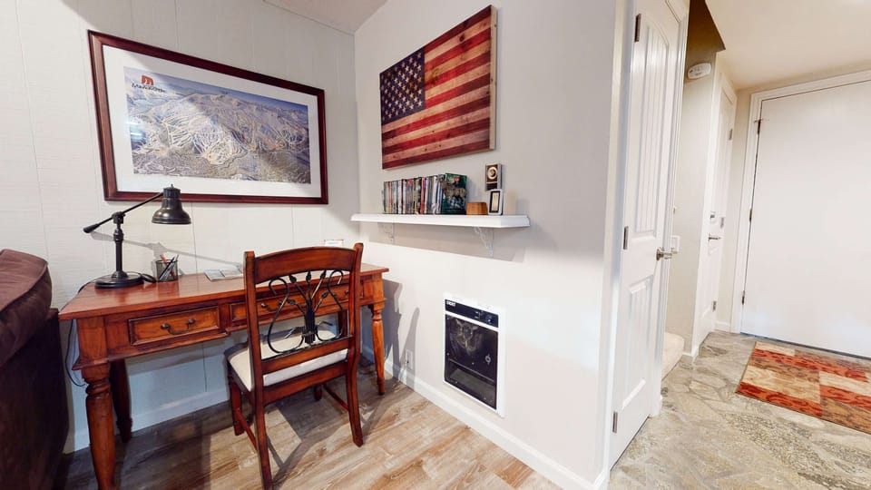 Work space in living room