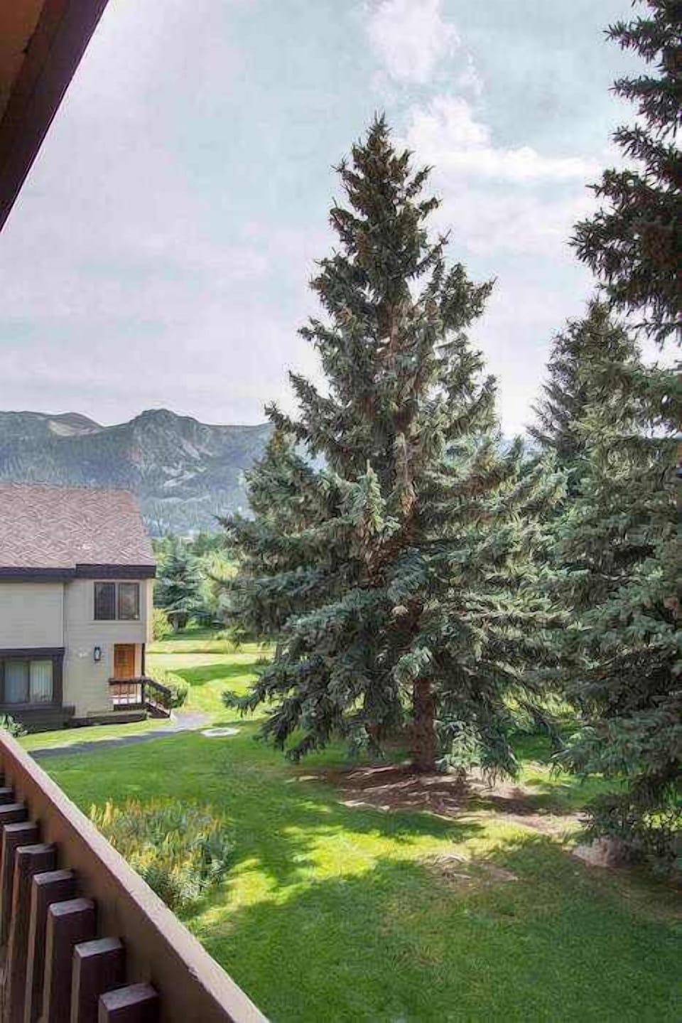 View of mountain from balcony