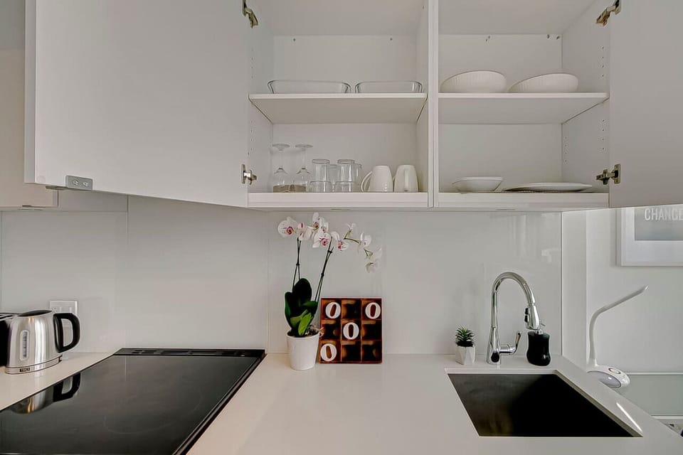 Fully equipped kitchen with modern appliances