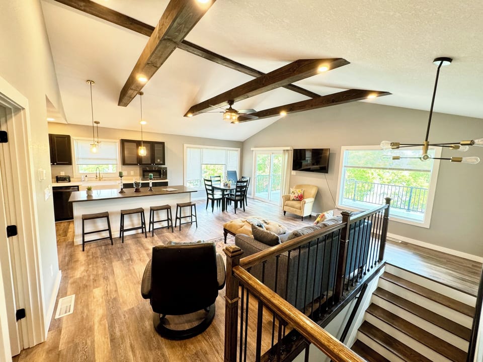Upstairs living room and dining room