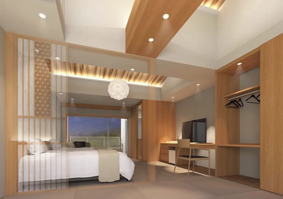 Japanese-Style Room with Open-Air Bathroom, Non Smoking | Down comforters, in-room safe, blackout drapes, WiFi (free)
