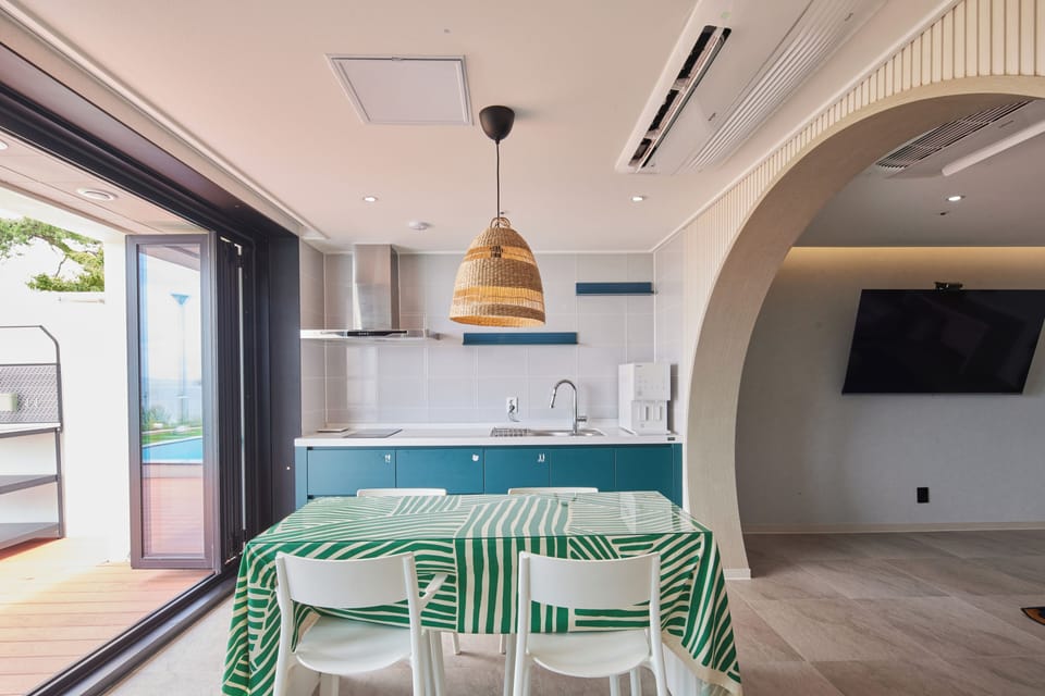 Family Double Room, Sea View | Private kitchen | Full-size fridge, microwave, stovetop, rice cooker