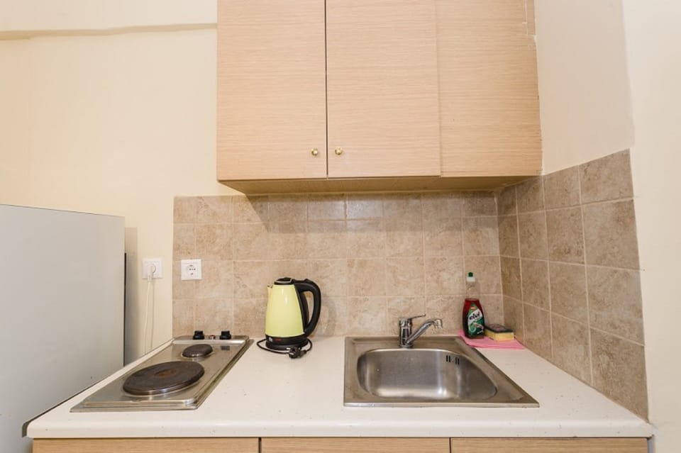 Apartment, 1 Bedroom, Garden View | Private kitchen | Fridge, stovetop, electric kettle, cookware/dishes/utensils