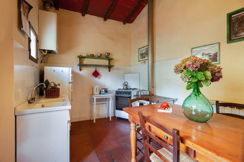 Fridge, oven, stovetop, coffee/tea maker