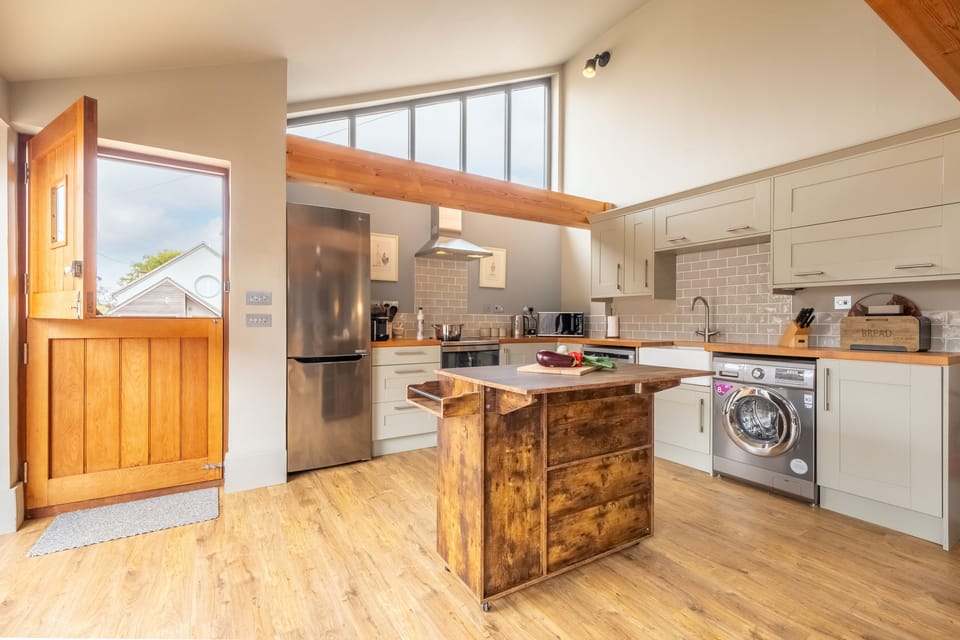 Ground floor: A barn door welcomes you to The Cabin