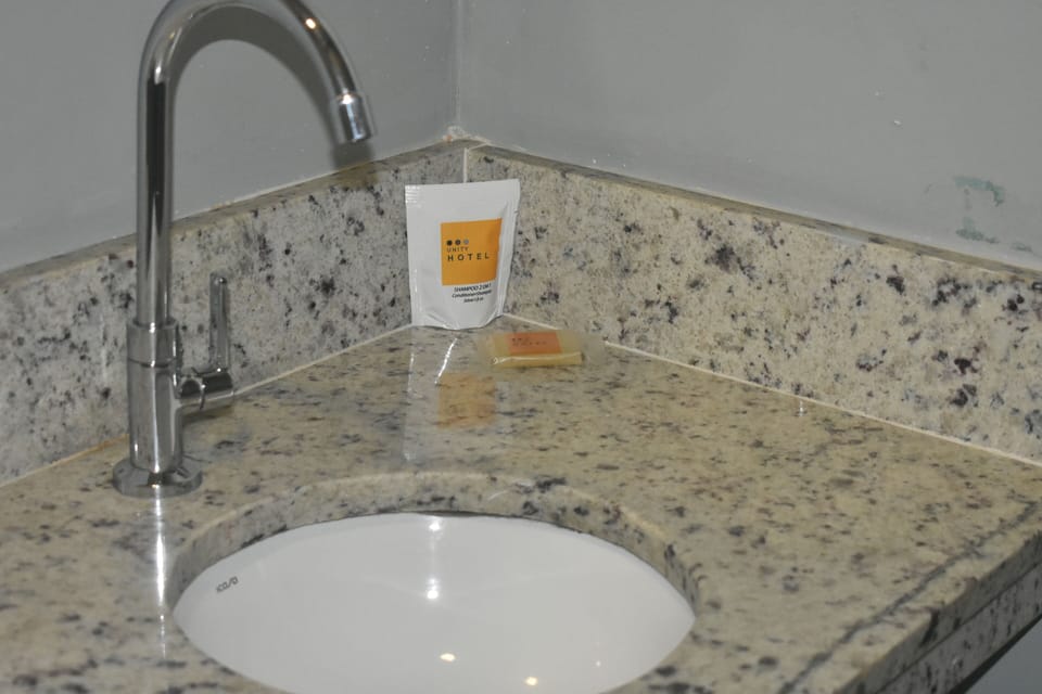 Shower, towels, soap, shampoo