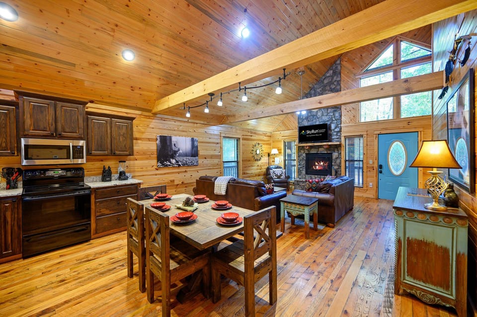 Plenty of room at the dining table which is conveniently located just off the kitchen to make the transition from prep to serve fast and easy.
