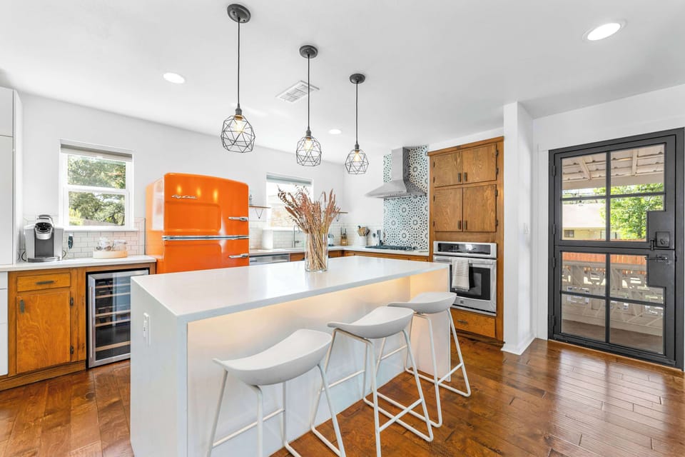 Kitchen and island